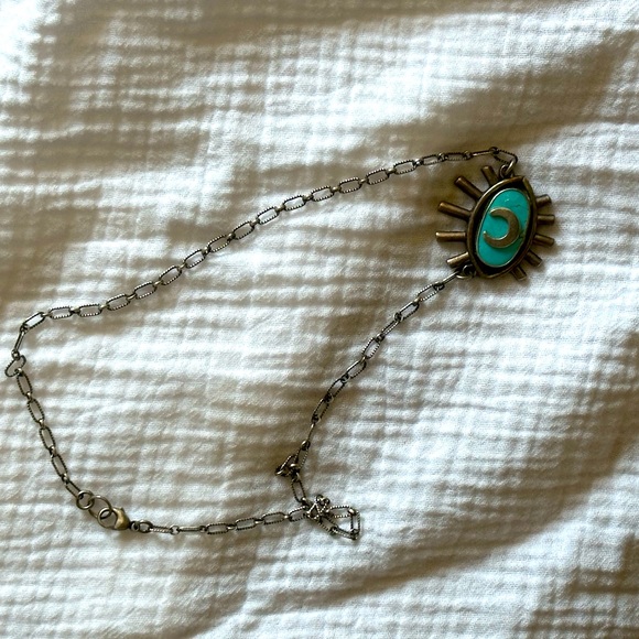 Genuine turquoise Evil Eye Sterling Silver pendant - Picture 3 of 5